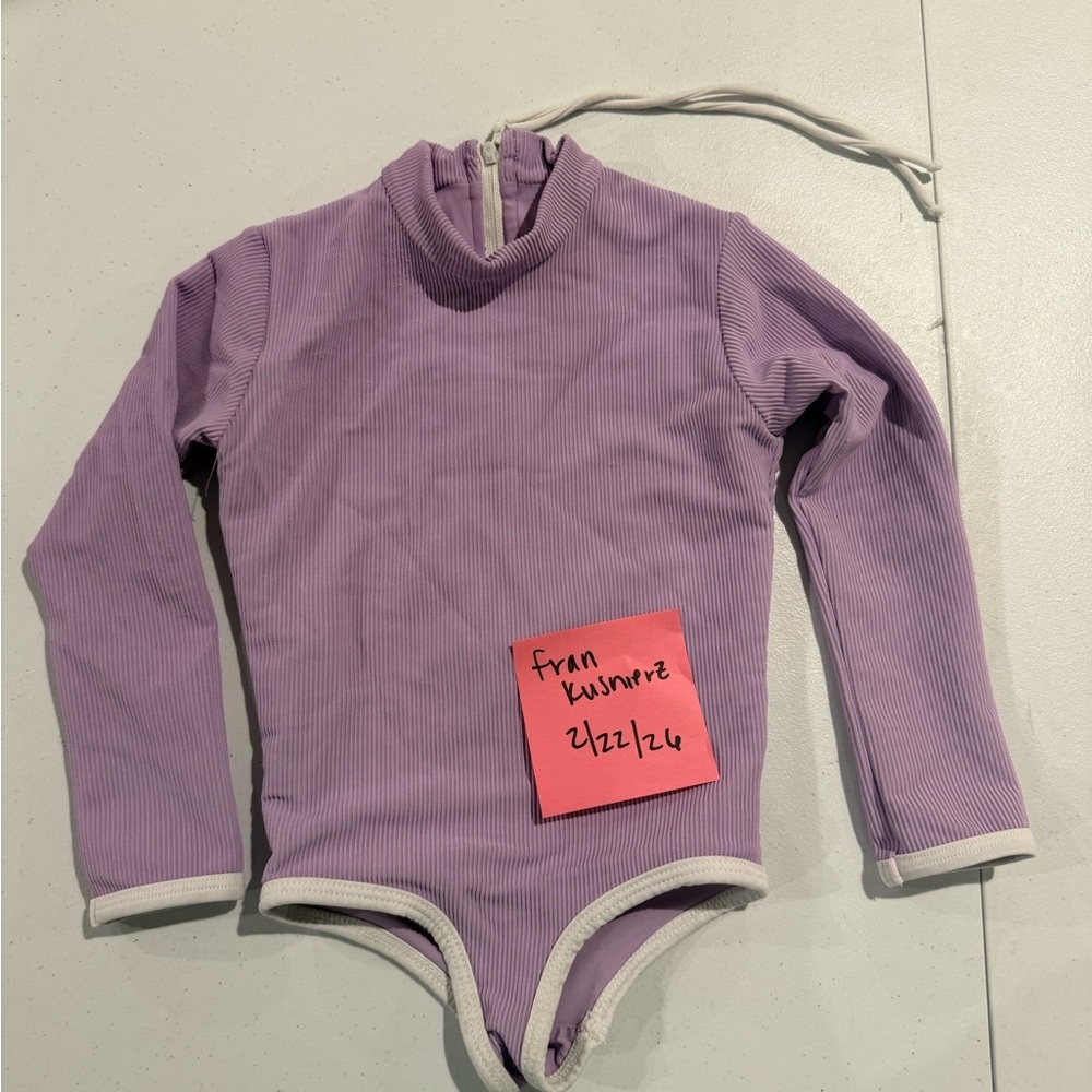 LainSnow Lilac Bodysuit with White Accents